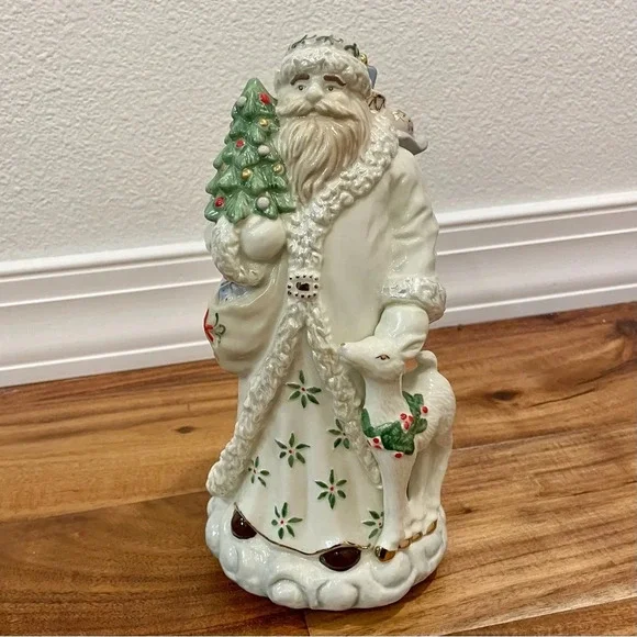 Vintage Palm Tree 2000 Santa Clause Music Figurine We Wish You A Merry Christmas - Picture 2 of 9